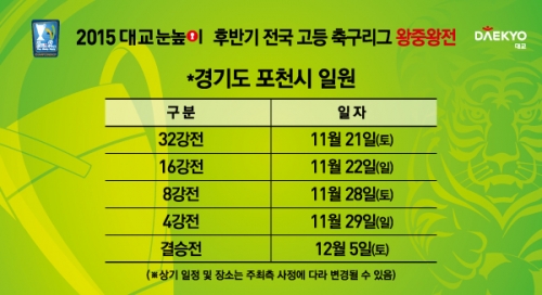 전국 고등리그 후기 왕중왕전 포천서 열려