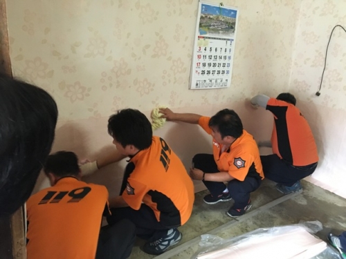 이동의용소방대 폭우피해가정 주거 환경 개선 지원 