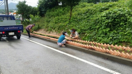 화현면 주민이 함께 하는 도로변 화단조성작업 실시