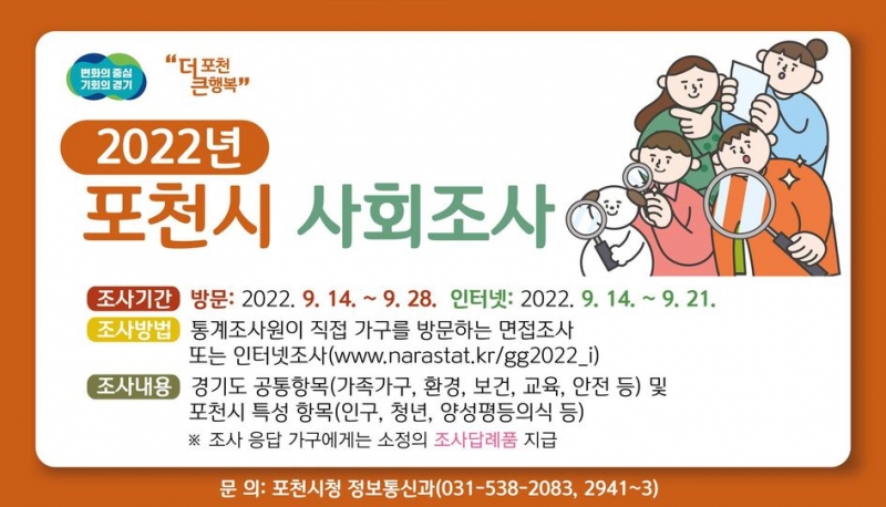 2022년 포천시 사회조사 안내