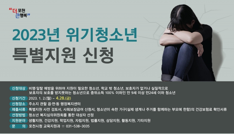 2023년 위기청소년 특별지원 신청 안내