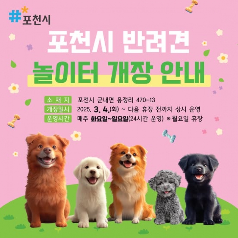 포천시 반려견 놀이터 개장 안내