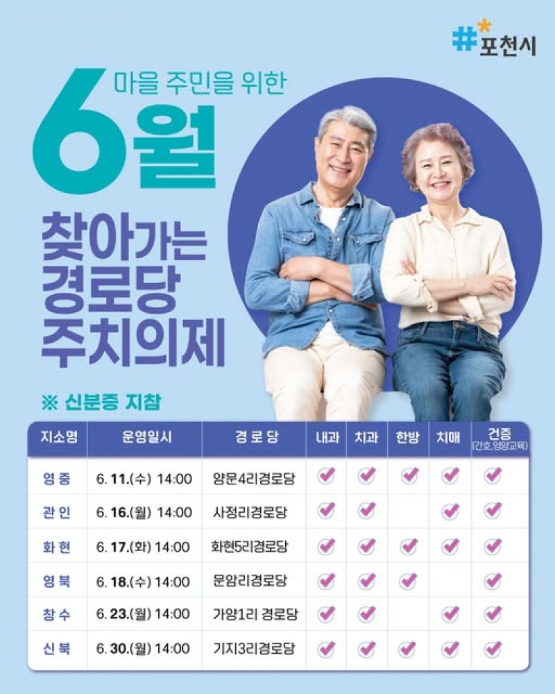 6월 찾아가는 경로당 주치의제