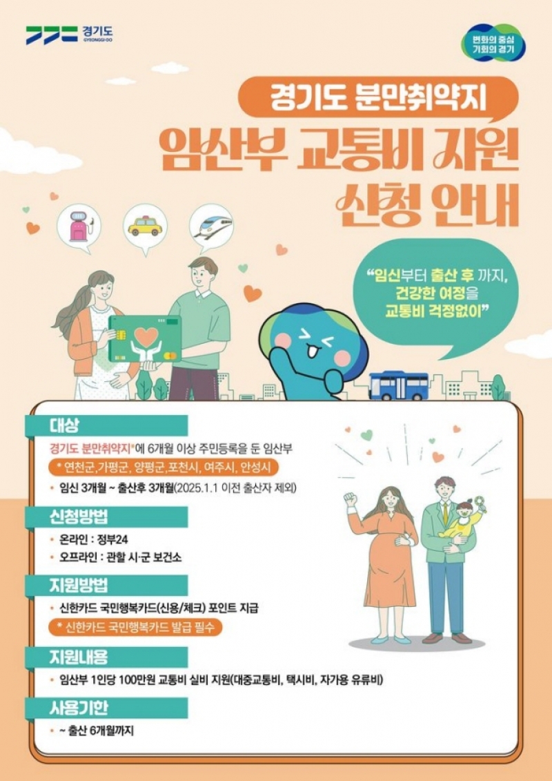 포천시 보건소, ‘1인당 100만 원’ 경기도 분만 취약지 임산부 교통비 지원 사업 운영