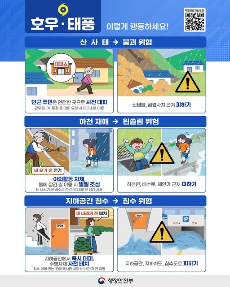 호우ㆍ태풍 이렇게 행동하세요!
