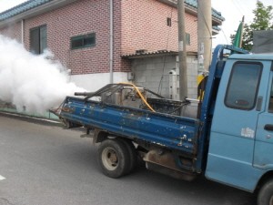 가산면새마을지도자 방역활동 전개  